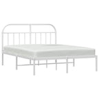 Bed Frame White Powder-coated steel Queen Bed Frame Rectangular