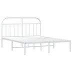 Bed Frame White Powder-coated steel Queen Bed Frame Rectangular