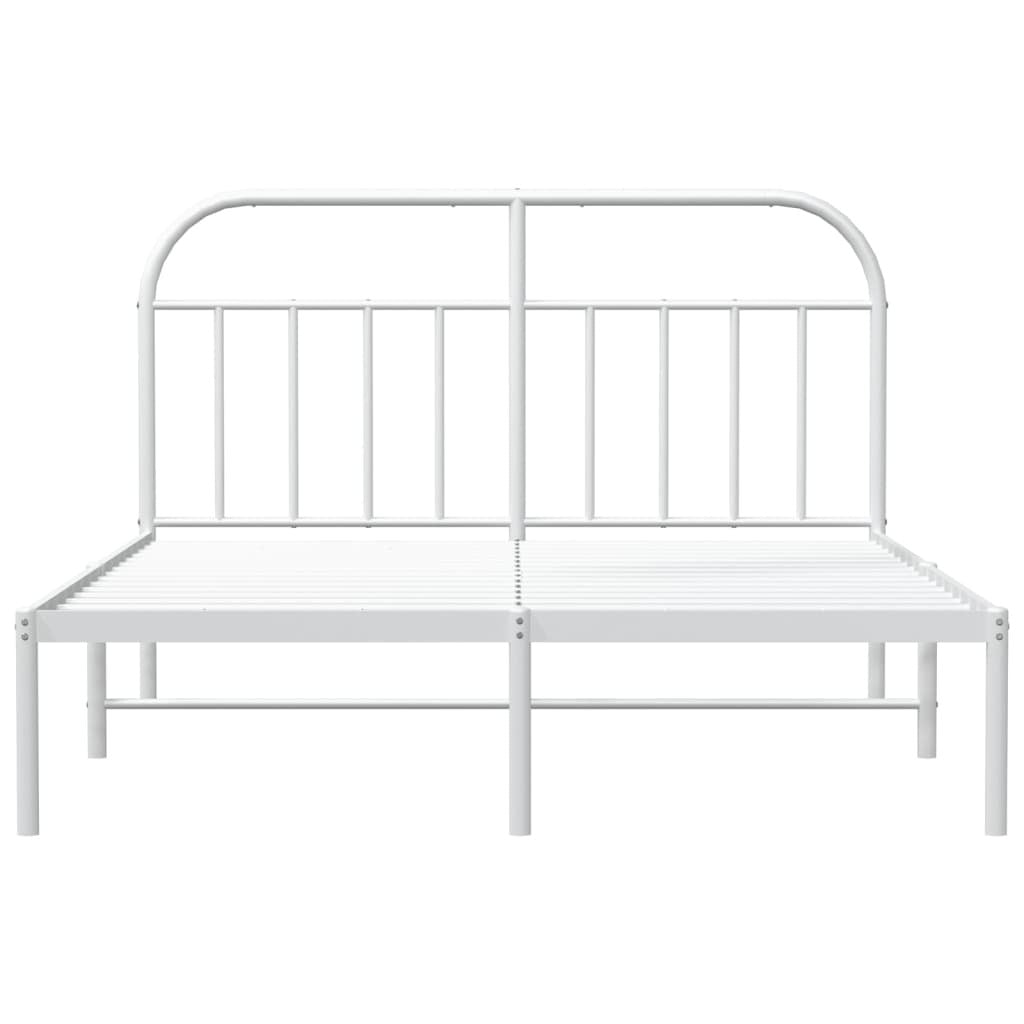 Bed Frame White Powder-coated steel Queen Bed Frame Rectangular