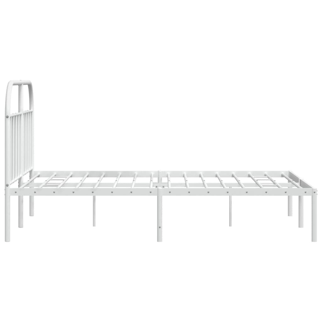 Bed Frame White Powder-coated steel Queen Bed Frame Rectangular