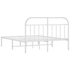 Bed Frame White Powder-coated steel Queen Bed Frame Rectangular