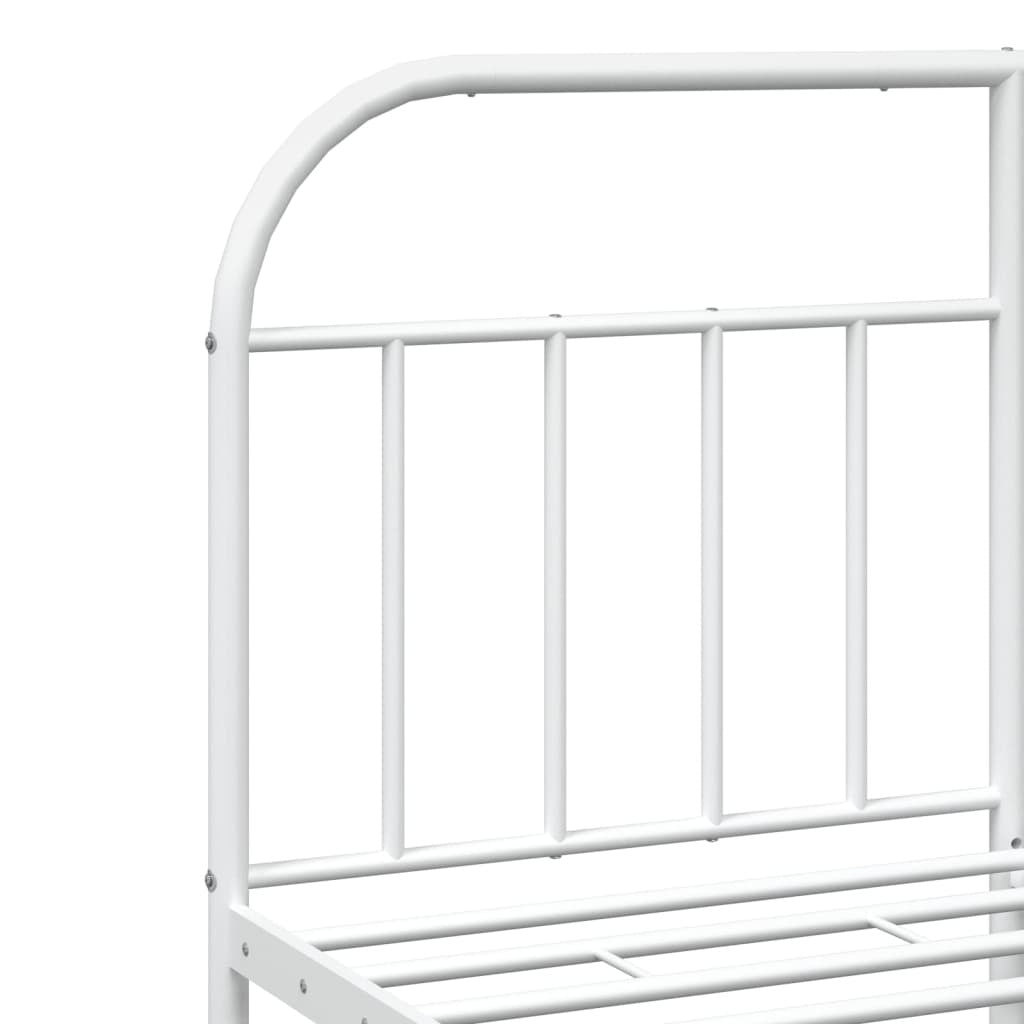 Bed Frame White Powder-coated steel Queen Bed Frame Rectangular