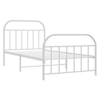 Bed Frame White Powder-Coated Steel Single Bed Bed Frame