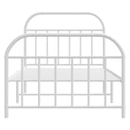 Bed Frame White Powder-Coated Steel Single Bed Bed Frame