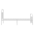 Bed Frame White Powder-Coated Steel Single Bed Bed Frame