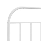 Bed Frame White Powder-Coated Steel Single Bed Bed Frame
