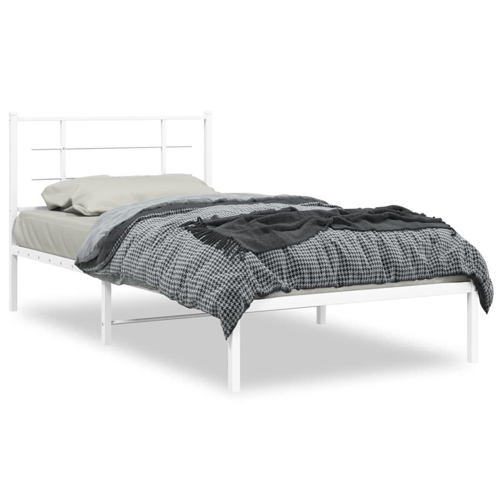 Bed Frame White Powder-coated steel Single Bed Frame
