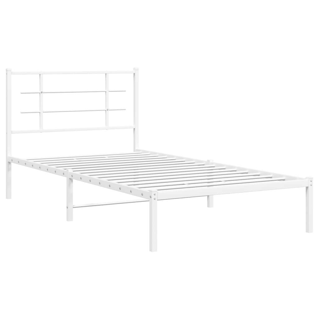 Bed Frame White Powder-coated steel Single Bed Frame