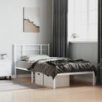 Bed Frame White Powder-coated steel Single Bed Frame