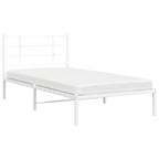 Bed Frame White Powder-coated steel Single Bed Frame