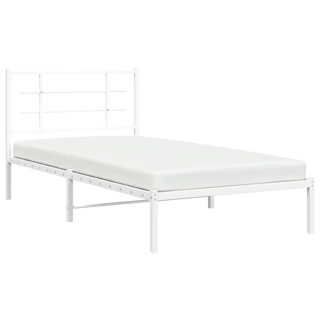 Bed Frame White Powder-coated steel Single Bed Frame