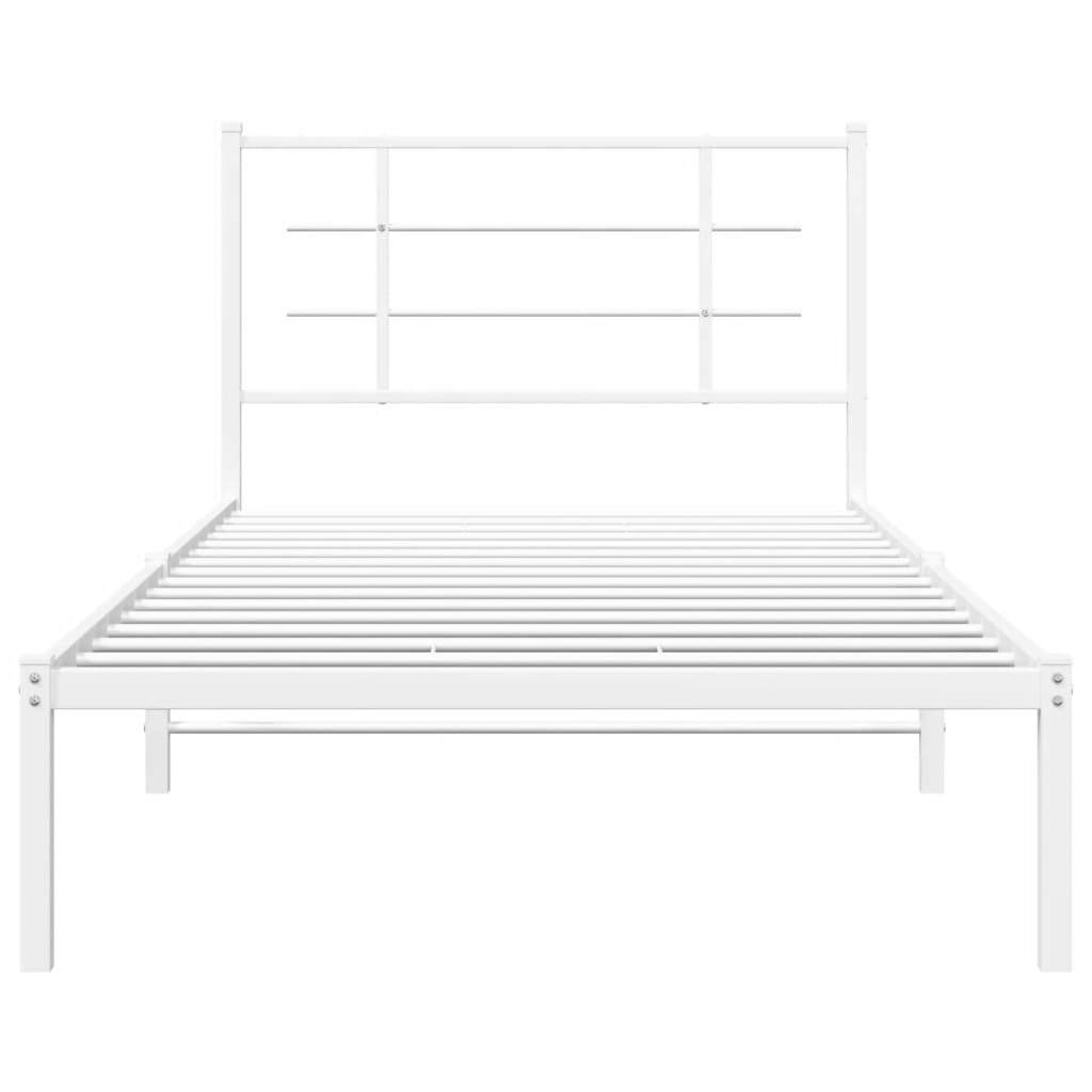 Bed Frame White Powder-coated steel Single Bed Frame