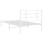 Bed Frame White Powder-coated steel Single Bed Frame