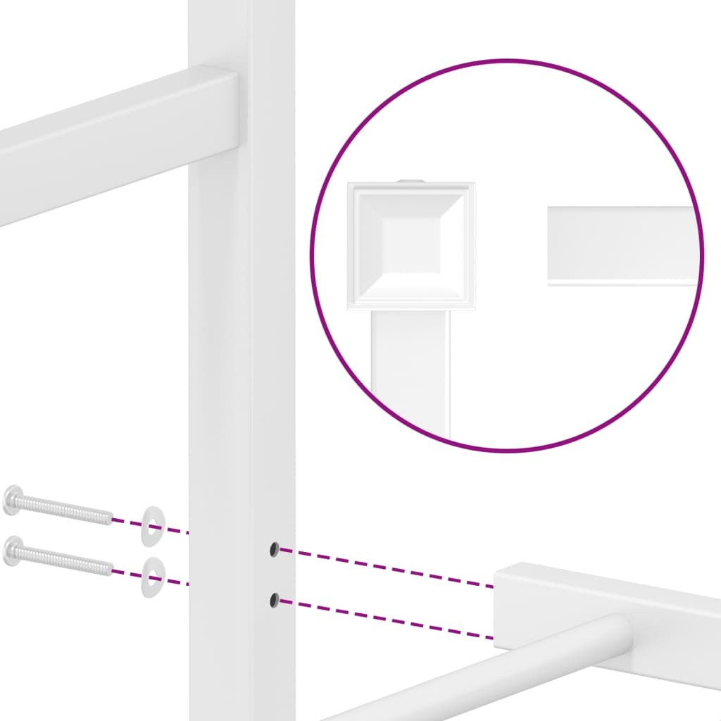 Bed Frame White Powder-coated steel Single Bed Frame