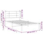 Bed Frame White Powder-coated steel Single Bed Frame