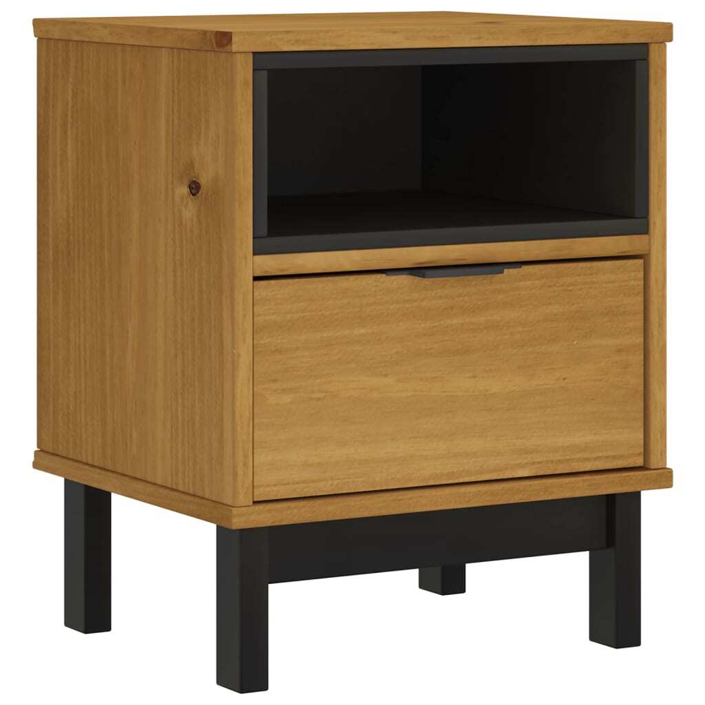 Bedside Cabinet Oak Solid pine wood, engineered wood, plastic