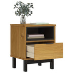 Bedside Cabinet Oak Solid pine wood, engineered wood, plastic