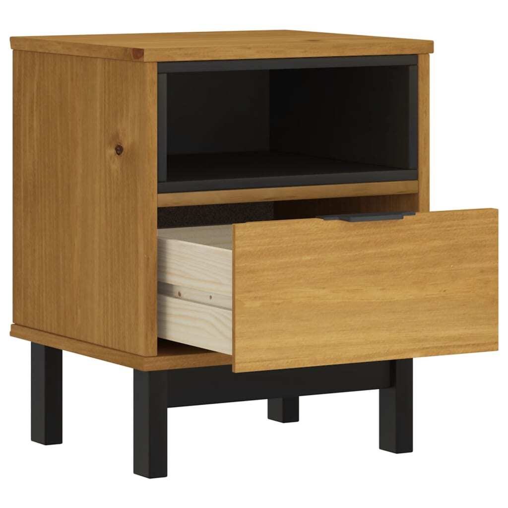 Bedside Cabinet Oak Solid pine wood, engineered wood, plastic