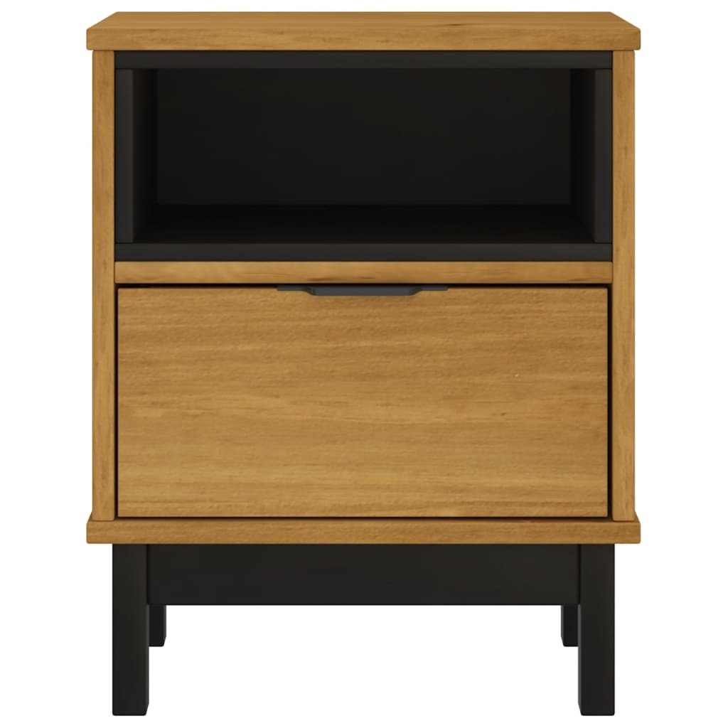 Bedside Cabinet Oak Solid pine wood, engineered wood, plastic