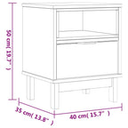 Bedside Cabinet Oak Solid pine wood, engineered wood, plastic