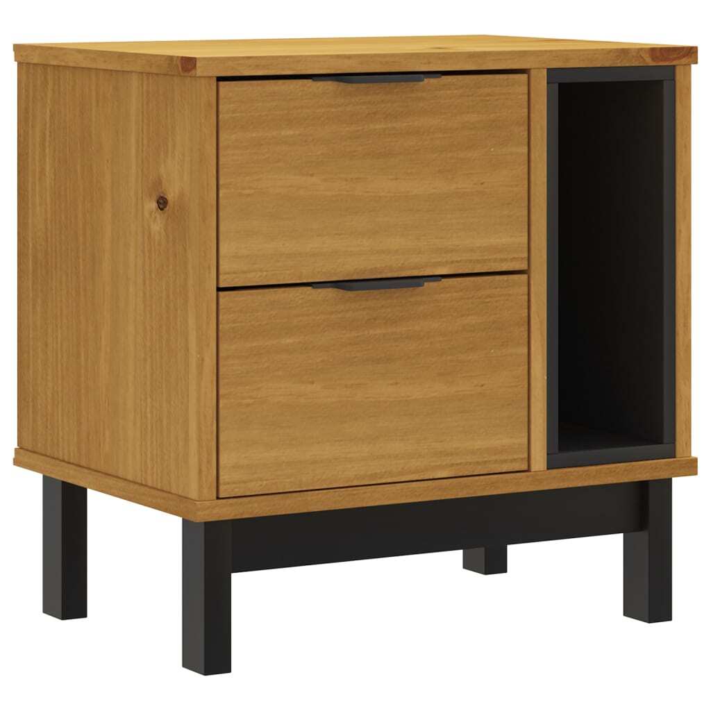 Bedside Cabinet Oak Solid pine wood, engineered wood, plastic