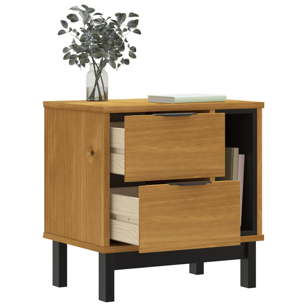 Bedside Cabinet Oak Solid pine wood, engineered wood, plastic