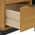 Bedside Cabinet Oak Solid pine wood, engineered wood, plastic