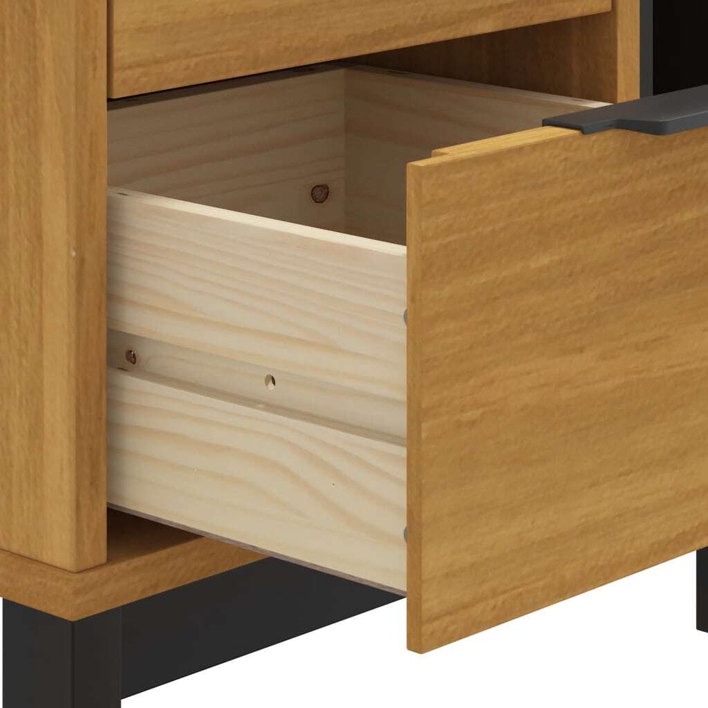Bedside Cabinet Oak Solid pine wood, engineered wood, plastic