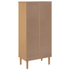 Bookcase Brown Solid pine wood, Engineered wood, Poly rattan