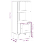 Bookcase Brown Solid pine wood, Engineered wood, Poly rattan