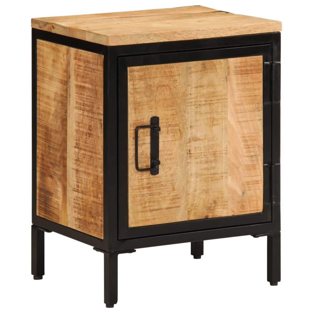 Bedside Cabinet Natural mango wood Solid mango wood, iron Small