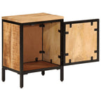 Bedside Cabinet Natural mango wood Solid mango wood, iron Small