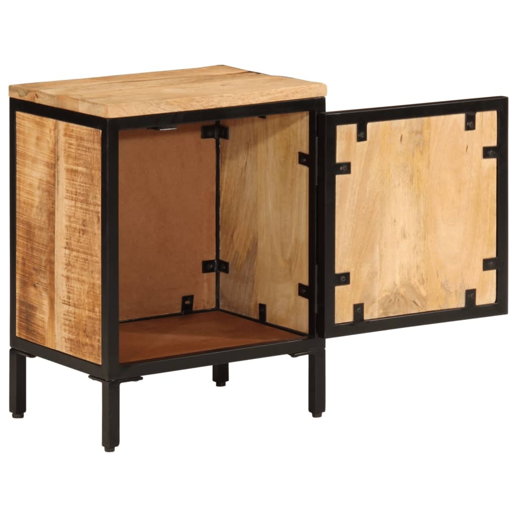 Bedside Cabinet Natural mango wood Solid mango wood, iron Small