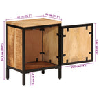 Bedside Cabinet Natural mango wood Solid mango wood, iron Small