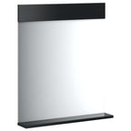 Bathroom Mirror Black Solid pine wood, glass