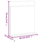Bathroom Mirror Black Solid pine wood, glass