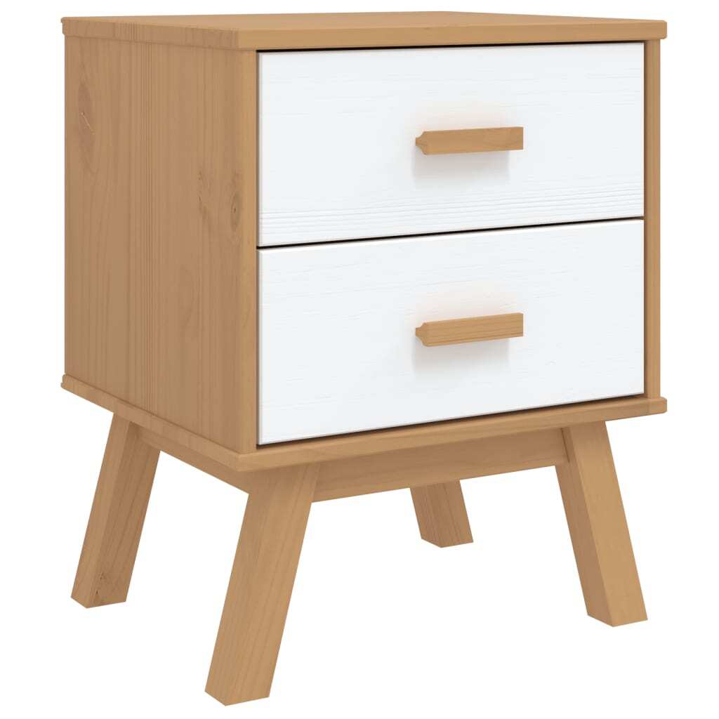 Bedside Cabinet White and brown