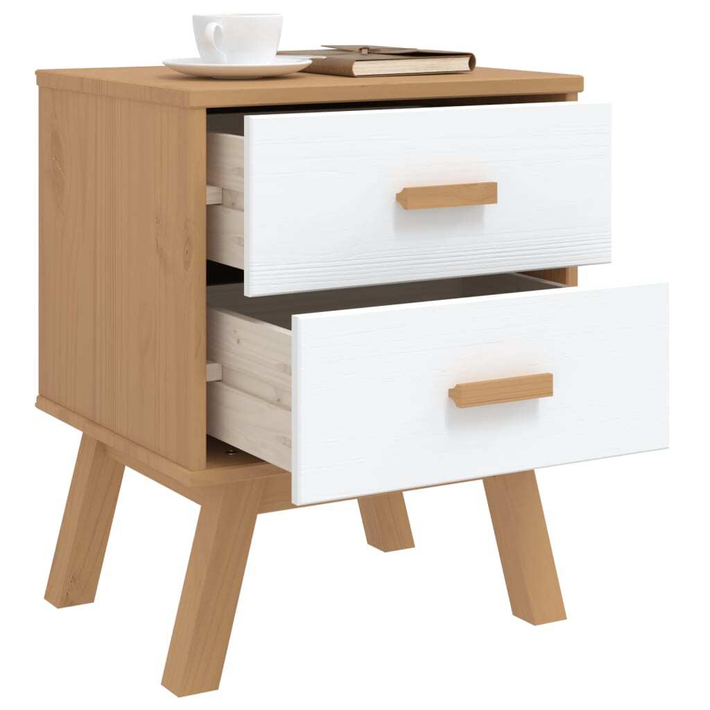 Bedside Cabinet White and brown