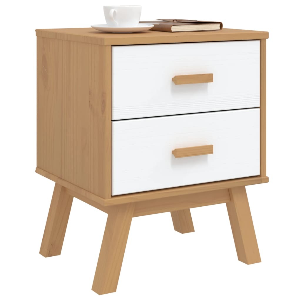 Bedside Cabinet White and brown