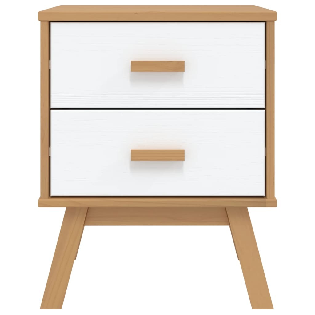 Bedside Cabinet White and brown