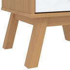 Bedside Cabinet White and brown
