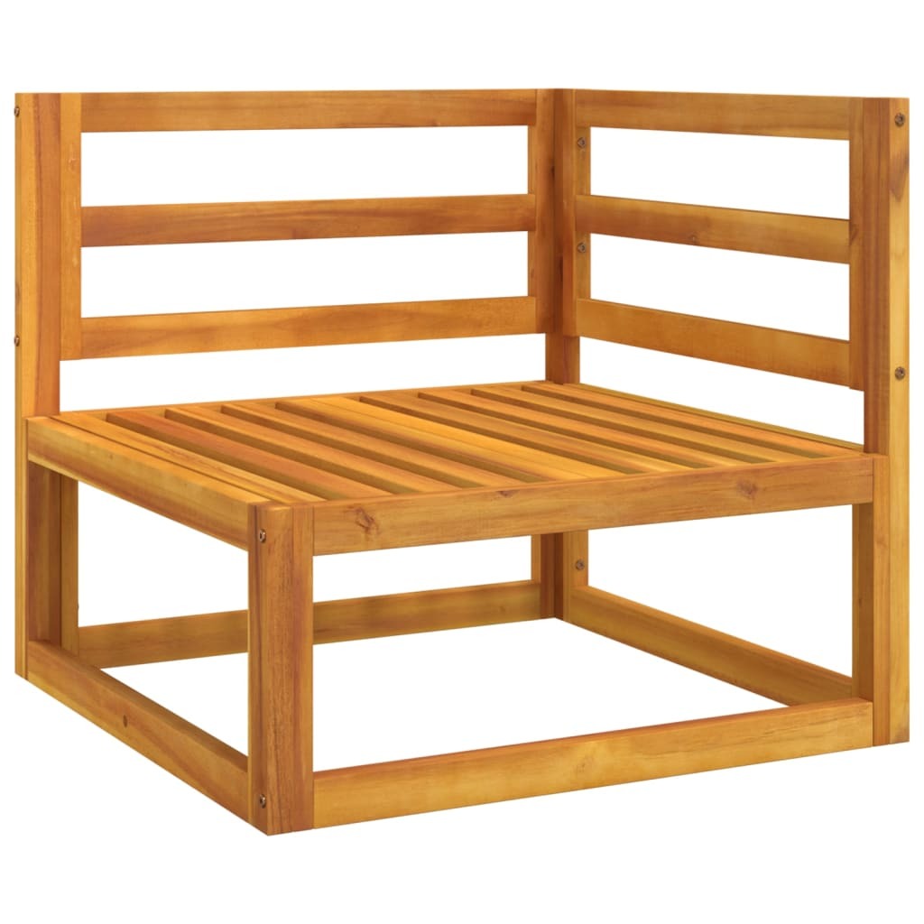Corner Sofa Light Grey Solid Acacia wood Medium Corner Sofa
