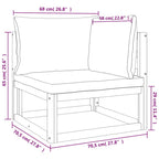 Corner Sofa Light Grey Solid Acacia wood Medium Corner Sofa