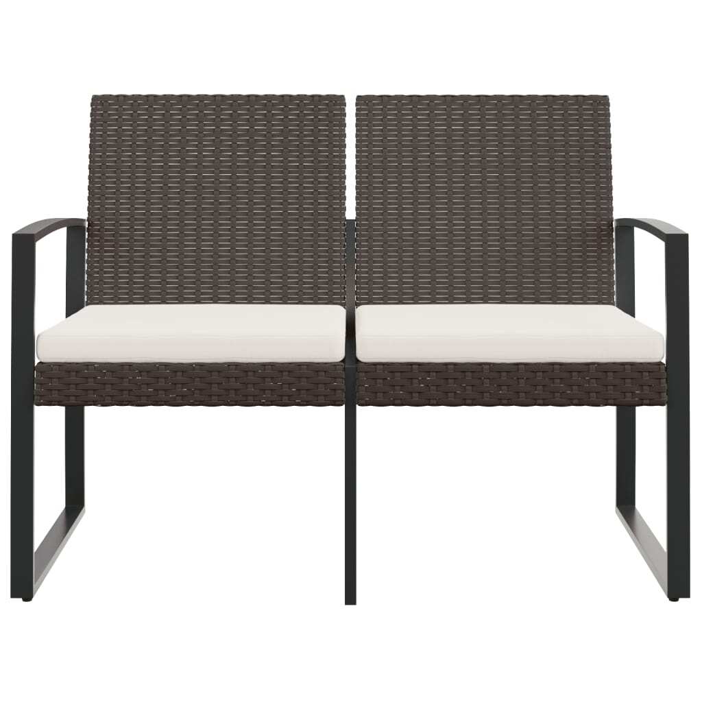 2-seater Garden Bench Brown and Anthracite
