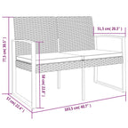 2-seater Garden Bench Brown and Anthracite