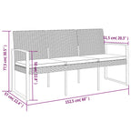 3-seater Garden Bench Black Polypropylene 3-Seater Durable