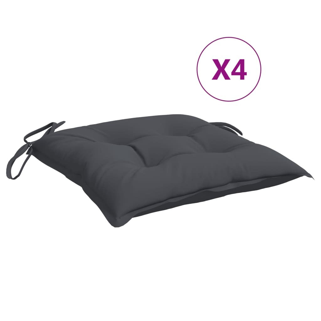 Chair Cushion Set of 4 Anthracite Oxford fabric (100% polyester)