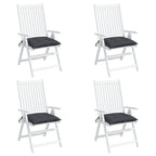 Chair Cushion Set of 4 Anthracite Oxford fabric (100% polyester)