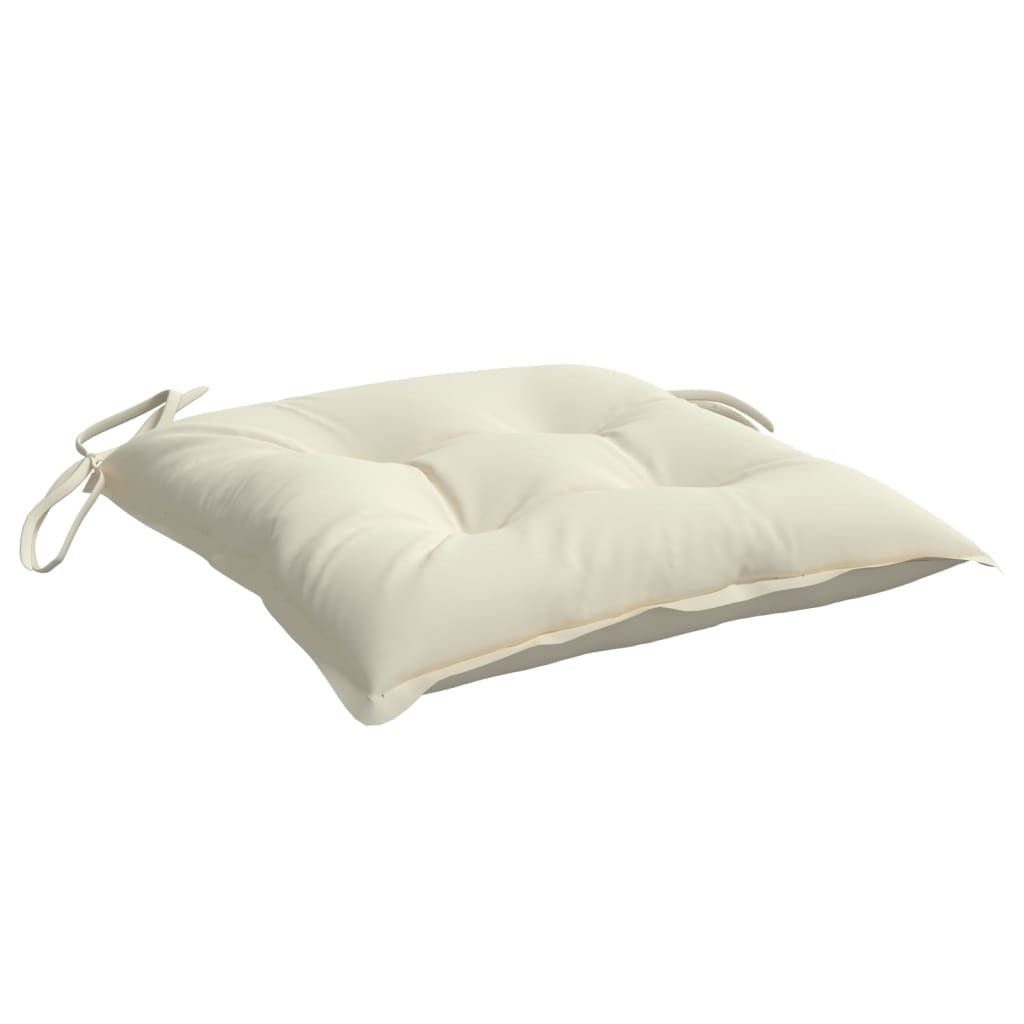 Chair Cushion Set of 4 Cream White Oxford fabric (100% polyester)