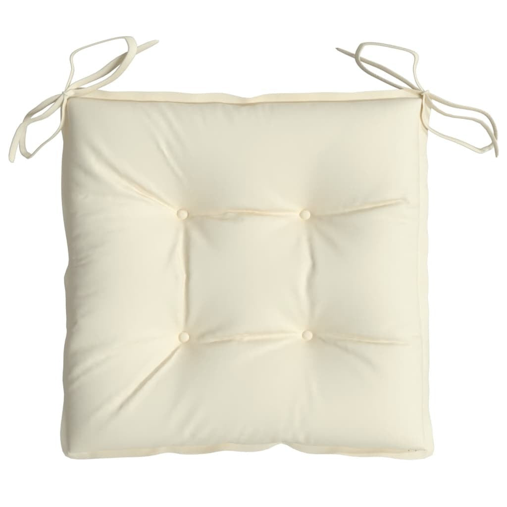 Chair Cushion Set of 4 Cream White Oxford fabric (100% polyester)